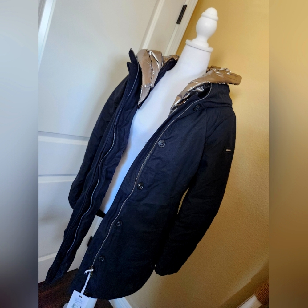 NWT New Orig $630 Women's Dekker Wool Duck Down Tech Hoodie Jacket Size 14 or 48